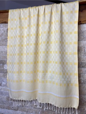 Bohemania Organik Pamuk Sarı 90X190 Hamam Sauna Plaj Peştemali 90X190