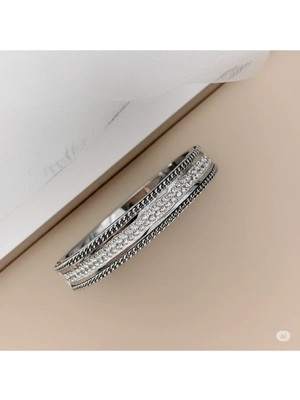 Famemus Accessory Çelik Silver Taşlı Bileklik