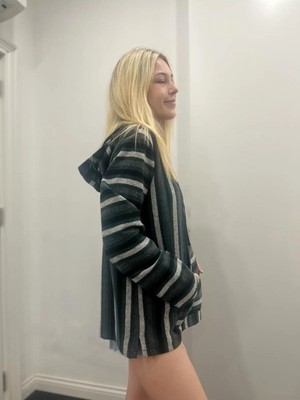 Bohemania Yeşil Etnik Kapişonlu Sweatshirt