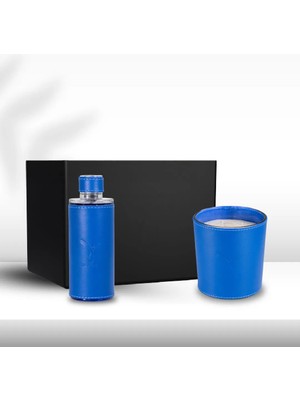 Deri Su Saks Mavisi Mum 500GR & Deri Su Saks Mavisi Kolonya 250ML Hediye Seti