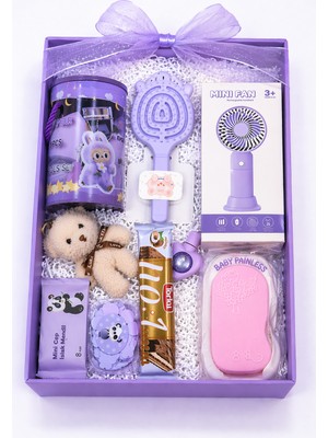 Artopio Genç Kız Hediye Seti - Mini Fan ve 8 Parça Makyaj Sünger Seti ve Kirpik Kıvırıcı