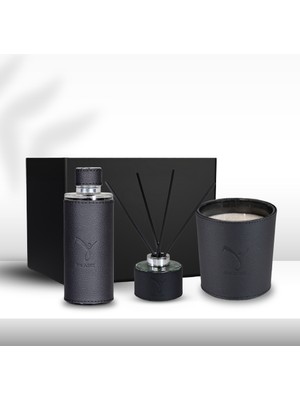 Deri Aly Siyah Mum 500GR & Kolonya 250ML & Diffuser Hediye Seti