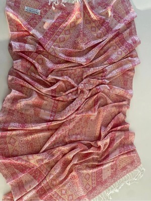 Bohemania Soft Pembe Elegansa Omuz Atkısı Kaşmir Dokulu Şık Şal Kasmir Sal (Cashmere)