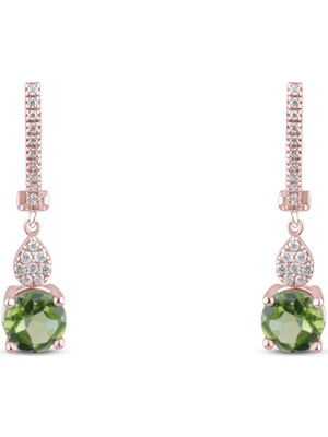 Lial Diamond 2.07 Karat Pırlanta Peridot Küpe ,doğal Pırlanta, Sertifikalı Mücevher