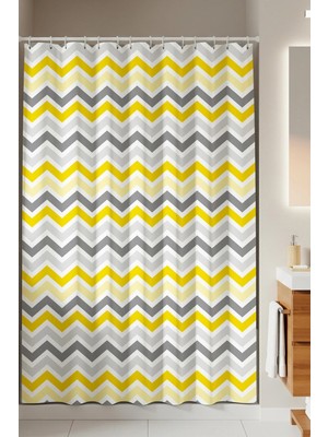Tropik Home -Corner Play Gri- Çift Kanatlı Banyo Duş Perdesi (2X110X200)