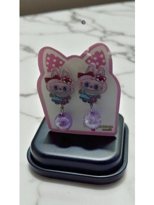 Famemus Accessory Sevimli Labubu Figür Içi Simli Sallantılı Boncuk Klipsli