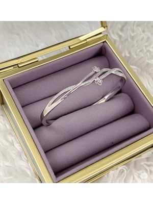 Famemus Accessory Kalp Kesişimli Zirkon Taşlı Vıp Bilezik Bileklik
