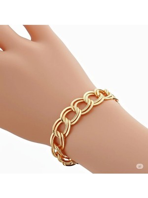 Famemus Accessory Sevgililer ve Özel Günlere Özel Zincir Model Gold Kadın Bileklik
