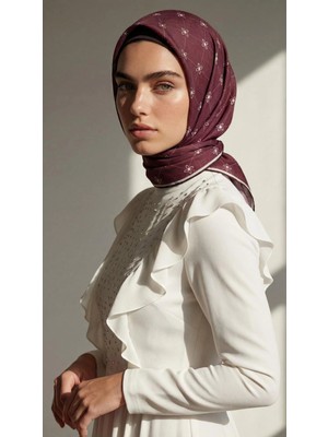 Bonjela Soft Eşarp Kafes Desen Mürdüm