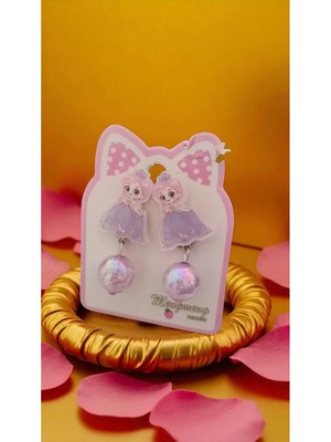 Famemus Accessory Sevimli Disney Prenses Figür Içi Simli Sallantılı Boncuk Klipsli 2 Model Bir Çift Gönderim