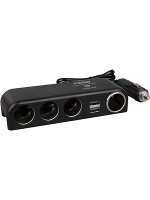 Olesson 1525 12-24V Çift Usb'lı 120W 80CM Kablolu 4'lü Araç Çakmak Çoklayıcı