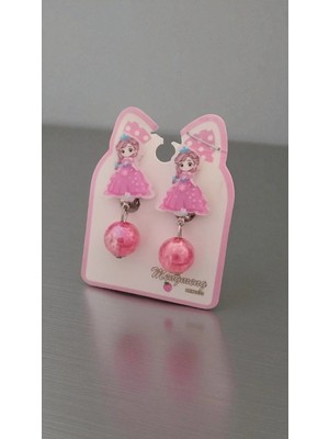Famemus Accessory Sevimli Disney Prenses Figür Içi Simli Sallantılı Boncuk Klipsli 2 Model Bir Çift Gönderim
