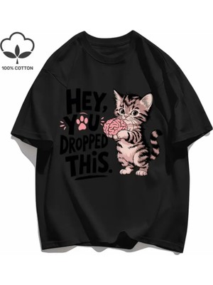 Punix Kids Özel Seri Hey ! You Baskılı %100 Pamuk Ter Tutmayan Yeni Sezon Kız Çocuk Sevimli T-Shirt