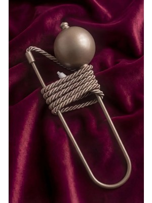 Mefaks Tekstil Bronz Parlak Hayalet Perde Tutucu Kornişe Takılan Topuzlu Kol Bağlama Aparatı