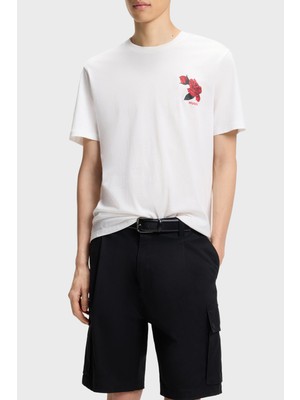 Hugo Pamuklu Relaxed Fit Baskılı Bisiklet Yaka T Shirt Erkek T Shirt 50564024 102