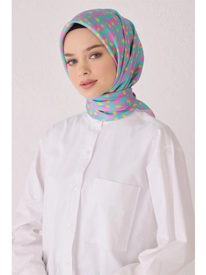 Belli Leopar Desen Ipek Eşarp 4042D (Twill)-84