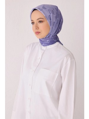 Belli Dalgalı Desen Premıum Soft Lacivert Eşarp 1