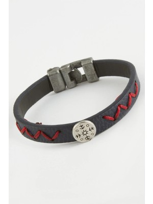 LTG Nova Zikzak Ip Desenli Kaliteli Suni Deri Bileklik