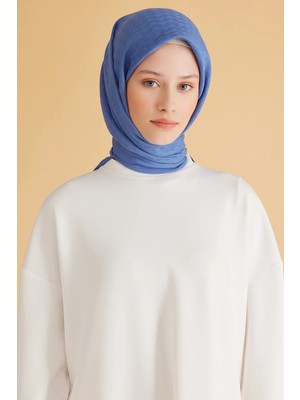 Belli Geometrik Desen Veyra Mavi Eşarp 1