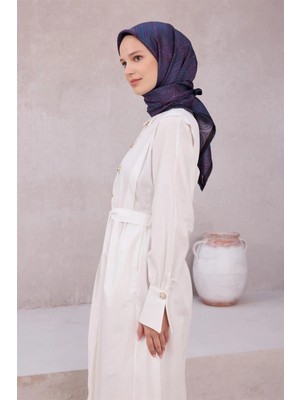 Belli Geometik Desen Ipek Eşarp 4209D (Twıll) Mor - 56