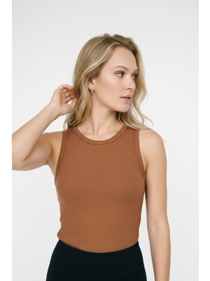 Kadın Halter Yaka Esnek Ribana Basic Atlet