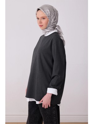 Belli Ekru Geometrik Desen %100 Twill Ipek Eşarp 4325-80