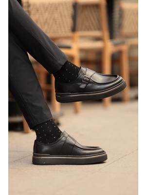 Faruk Balkanas Lopez Model Hakiki Natural Deri Eva Taban Tokalı Casual Ayakkabı