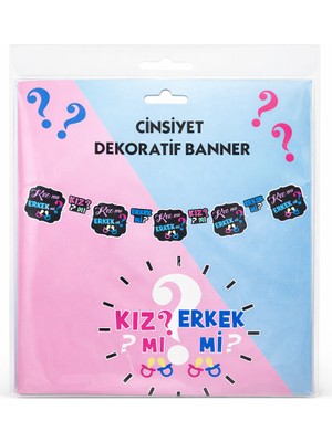 Dizayn Parti Evi Dzyn Cinsiyet Belirleme Banner Kız Mı Erkek Mi Baby Shower Gender Reveal Parti Süsü Dekoratif Banner Seti