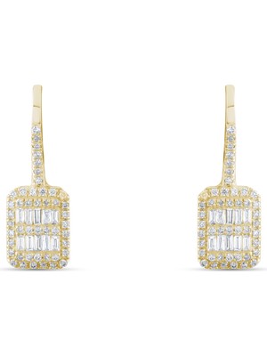 Lial Diamond 0.29 Karat Baget Pırlanta Küpe ,doğal Pırlanta, Sertifikalı Mücevher