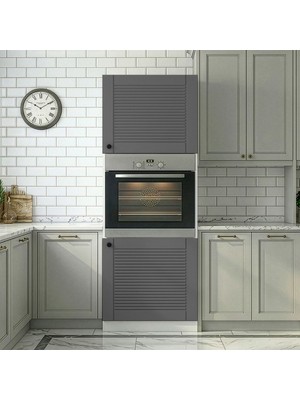 Kenz Life Kenzlife Membran Ankastre Fırın Dolabı Bige Gribyz Panjur 180*60*56 Mebran Kapak Mdf Gövde
