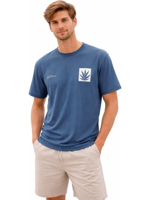 Cazador 44165 Indigo Erkek Bisiklet Yaka Tshirt