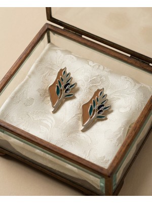 Zaytoon 02\'li Filistin Haritası Yanında Zeytin Dalı Altın Renkli Unisex Menili Yaka Rozeti A300034-02