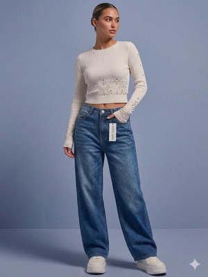 Butik Mavi Yıkamalı Retro Baggy Jean Pantolon