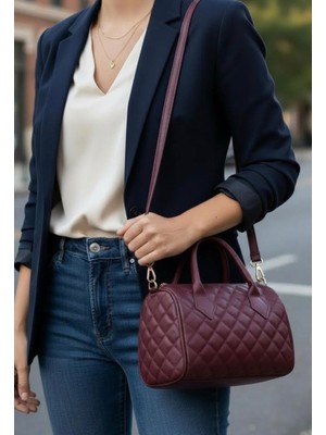 Addy Noir Quilted Kapitone Mini Varil Omuz ve El Çantası