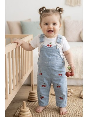 Baby Buu Laura Baby Kız Bebek Çocuk Kiraz Desenli Tulum