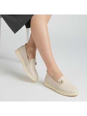 Ispartalılar 376K Hafif Esnek Ortopedik Taban Günlük Içi Deri Kadın Ayakkabı Casual Ayakkabı