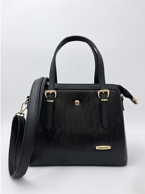 Sanmorris Kadın Uzun Askılı 4 Bölmeli Gold Aksesuarlı Omuz ve El Çantası