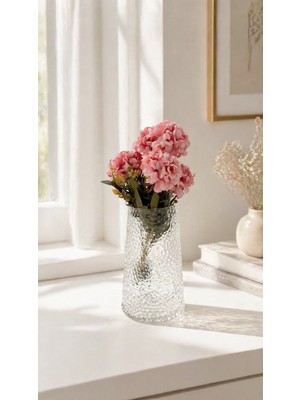 Buzlu Cam Dekoratif Vazo Kabartmalı Doku | Atiye Studio | Çiçeklik Ev Dekor Hediyelik