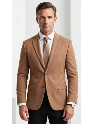 Plus Scorpion Slim Fit Pike Dokuma Erkek Blazer Ceket – Modern Şık Günlük Kombin