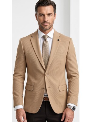 Plus Scorpion Slim Fit Pike Dokuma Erkek Blazer Ceket – Modern Şık Günlük Kombin