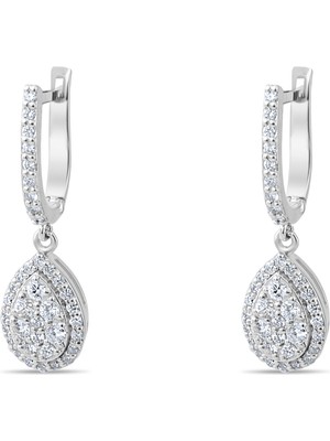 Lial Diamond 0.65 Karat Pırlanta Küpe, Damla Motifli ,doğal Pırlanta, Sertifikalı Mücevher