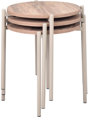 Vilinze Ay Vizon Metal Ayaklı Çok Amaçlı Zigon Tabure