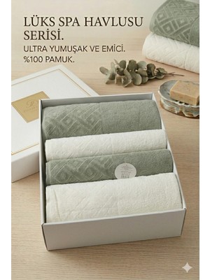 MUK's Beauty Tools %100 Pamuk Lüks Spa Havlu Seti 4 Parça (2 Banyo + 2 Yüz) Ultra Yumuşak Emici