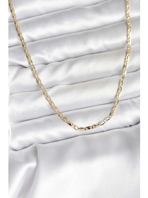 Cristal Home 14K Gold Renk Kaplama Ezme Zincir Model cm Kadın Kolye