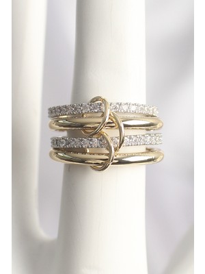 İlk El Grup Ieg™  Pirinç Mix Renk Zirkon Taşlı 4'lü Kadın Yüzük TG27BYK3706