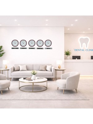 Nemere Elite Kırmızı 36 cm 5 Li Tabelalı Dünya Saatleri