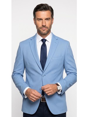 Plus Scorpion Slim Fit Pike Dokuma Erkek Blazer Ceket – Modern Şık Günlük Kombin