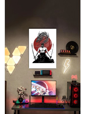 Roronoa Zoro & Ejderha – One Piece Samuray Stili Hd Metal Poster