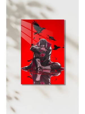 Itachi Uchiha Karga Temalı Anime Hd Metal Poster