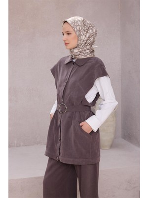 Belli Geometik Desen Ipek Eşarp 4214D (Twıll) Taş - 87